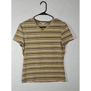 Vintage juniors guess USA striped short sleeve top v neck size large